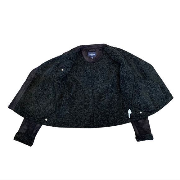 American Eagle Black Sherpa Lined Jacket Size: XS - Picture 5 of 7